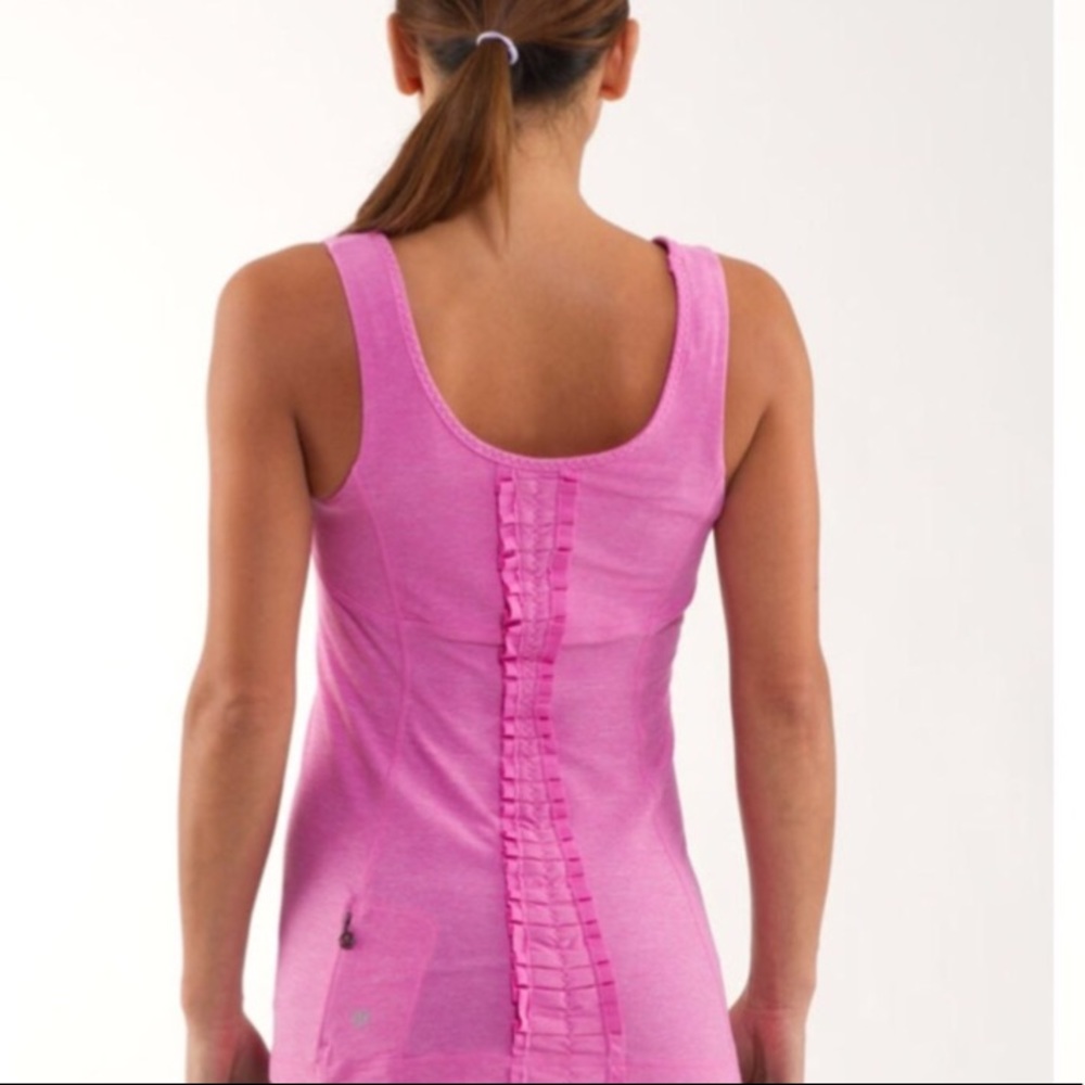 Like New Women’s Pink Lululemon Run Free Ruffle Tank Size XS
